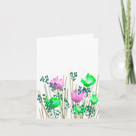 Modern Blank Botanical Note Card Stationery サンキューカード
