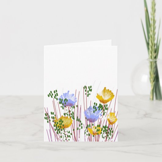 Modern Blank Botanical Note Card Stationery サンキューカード (正面)