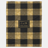Modern Blanket Black Gold Graduation Keepsake フリースブランケット (正面)