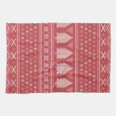 Modern Blocky Christmas Tree Pattern キッチンタオル (横)