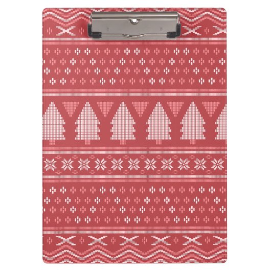 Modern Blocky Christmas Tree Pattern クリップボード (正面)