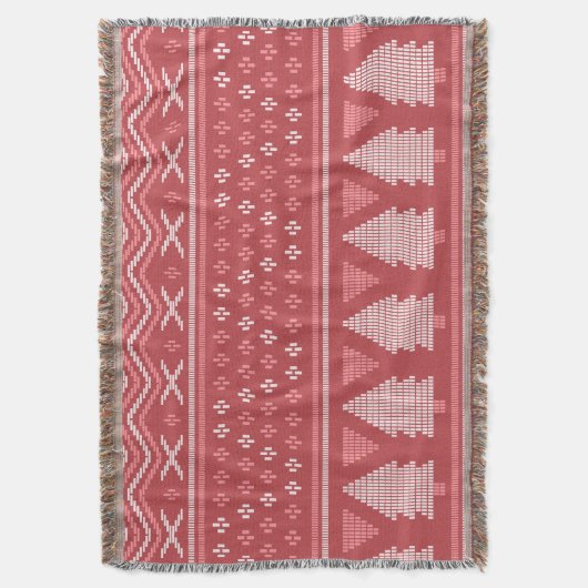 Modern Blocky Christmas Tree Pattern スローブランケット (正面縦)