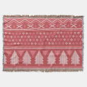 Modern Blocky Christmas Tree Pattern スローブランケット (正面)