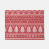 Modern Blocky Christmas Tree Pattern ドアマット (正面)