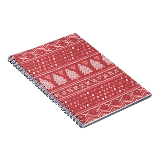 Modern Blocky Christmas Tree Pattern ノートブック (右側)