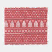 Modern Blocky Christmas Tree Pattern フリースブランケット (正面(横))