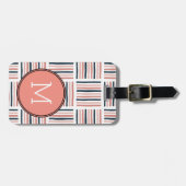 Modern Blooming abstract pattern Chevron ラゲッジタグ (正面横)