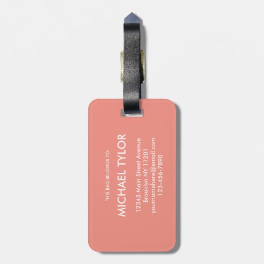 Modern Blooming abstract pattern Chevron ラゲッジタグ (裏面縦)