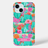 Modern Blooming Cacti Personalized Case-Mate iPhoneケース (裏面)