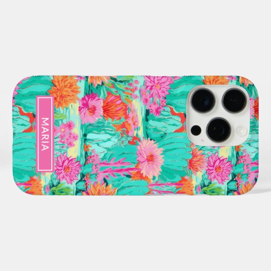 Modern Blooming Cacti Personalized Case-Mate iPhoneケース (裏面 (横))