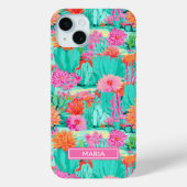 Modern Blooming Cacti Personalized Case-Mate iPhoneケース (裏面)