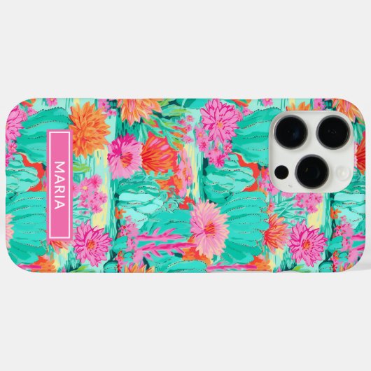 Modern Blooming Cacti Personalized Case-Mate iPhoneケース (裏面 (横))