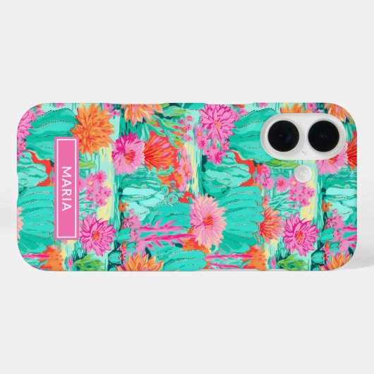 Modern Blooming Cacti Personalized Case-Mate iPhoneケース (裏面 (横))