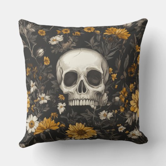 "Modern Blossom" Skull-Stil Dekokissen クッション (裏面)