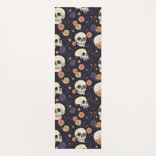 Modern Blossom Skull – Yogamatte mit Stil ヨガマット (正面)