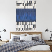 Modern Blue Abstract Geometric Wall Art キャンバスプリント (インサイチュ (寝室))