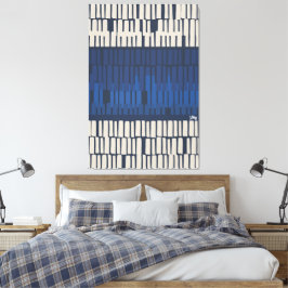 Modern Blue Abstract Geometric Wall Art キャンバスプリント