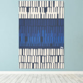 Modern Blue Abstract Geometric Wall Art キャンバスプリント (インサイチュ (ウッドフロア))