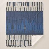 Modern Blue Abstract Geometric Wall Art シェルパブランケット (正面)