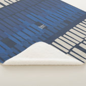 Modern Blue Abstract Geometric Wall Art シェルパブランケット (3/4)