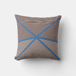 Modern Blue and Brown Geometric Outdoor Pillow |  アウトドアクッション