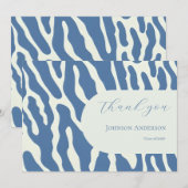 Modern blue and cream abstract Pattern graduation サンキューカード (正面/裏面)
