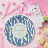 Modern blue and cream abstract Pattern graduation ペーパープレート (パーティー)