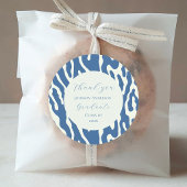 Modern blue and cream abstract Pattern graduation ラウンドシール