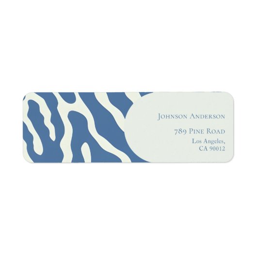 Modern blue and cream abstract Pattern graduation ラベル (正面)