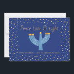 Modern Blue and Gold Foil Hanukkah Card 招待状<br><div class="desc">Celebrate this special and fun time a year with this beautiful Blue and Gold Foil Hanukkah card. This unique card features a gorgeous gold foil dot pattern on the front and back. It's wonderful way to stay connected and send out to family and friends. Add your favorite picture as a...</div>
