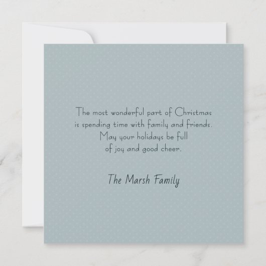 Modern Blue and Green Christmas Tree Flat カード (裏面)