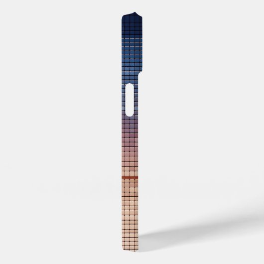 Modern Blue and Orange Pixel Mosaic Gradient Sunse Case-Mate iPhoneケース (裏面 / 右)