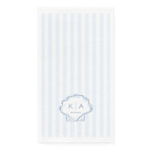 Modern Blue And White Coastal Monogram Wedding