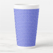 Modern Blue and White Geometric Diamond Pattern カフェラテマグ (正面)