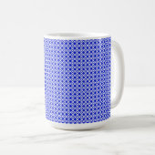 Modern Blue and White Geometric Diamond Pattern コーヒーマグカップ (正面右)