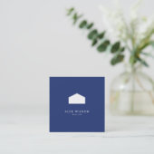 Modern Blue and White House Realtor スクエア名刺 (スタンド正面)