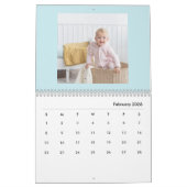 Modern Blue Baby Boy Family Photo Calendar 2026 カレンダー (2月 2026)