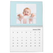 Modern Blue Baby Boy Family Photo Calendar 2026 カレンダー (1月 2026)