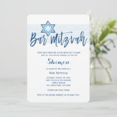 Modern Blue Bar Mitzvah Invitation 招待状 (スタンド正面)