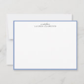 Modern Blue Border Personalized Note Card 招待状 (正面)