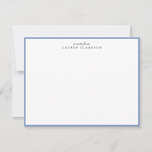 Modern Blue Border Personalized Note Card 招待状 (正面)