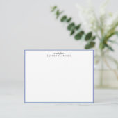 Modern Blue Border Personalized Note Card 招待状 (スタンド正面)