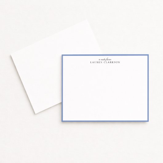 Modern Blue Border Personalized Note Card 招待状