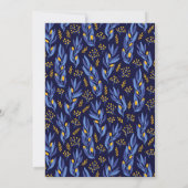 Modern Blue Botanical Family Hanukkah Party 招待状 (裏面)