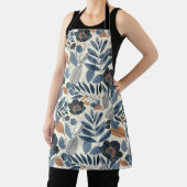 Modern Blue Botanical Spring All-Over Print Apron エプロン (インサイチュ)