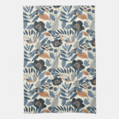 Modern Blue Botanical Spring Floral Kitchen Towels キッチンタオル (縦)