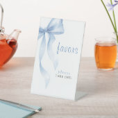 Modern Blue Bow Bridal Shower 台座サイン (インサイチュ)