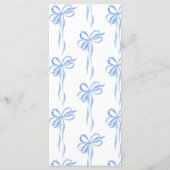 Modern Blue Bow Watercolor Script Bridal Shower メニュー (裏面)