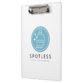 Modern Blue Broom Logo Cleaning Service クリップボード (左)