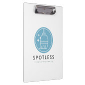 Modern Blue Broom Logo Cleaning Service クリップボード (右)